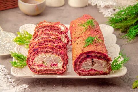 Рулет с сельдью и творожным сыром