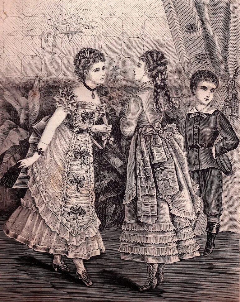Мода 1874. Детская мода 1870х годов. Мода 1874 года. Старинные детские платья.