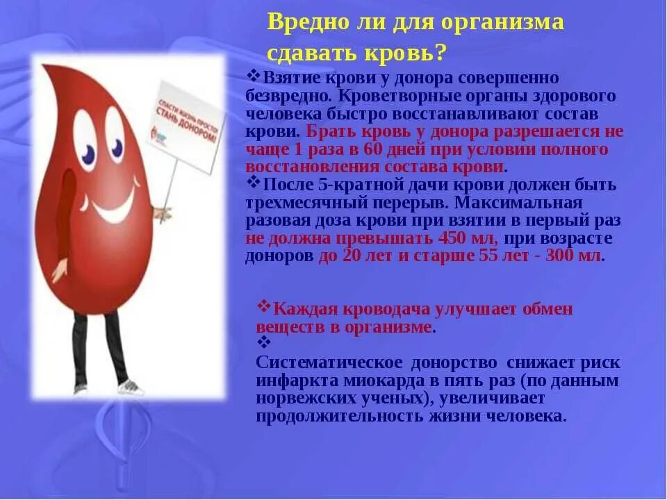 Донор крови вред