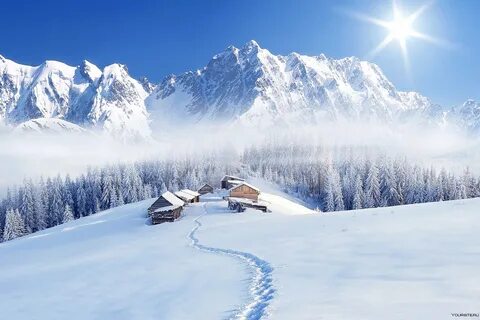 Зима в горах фото