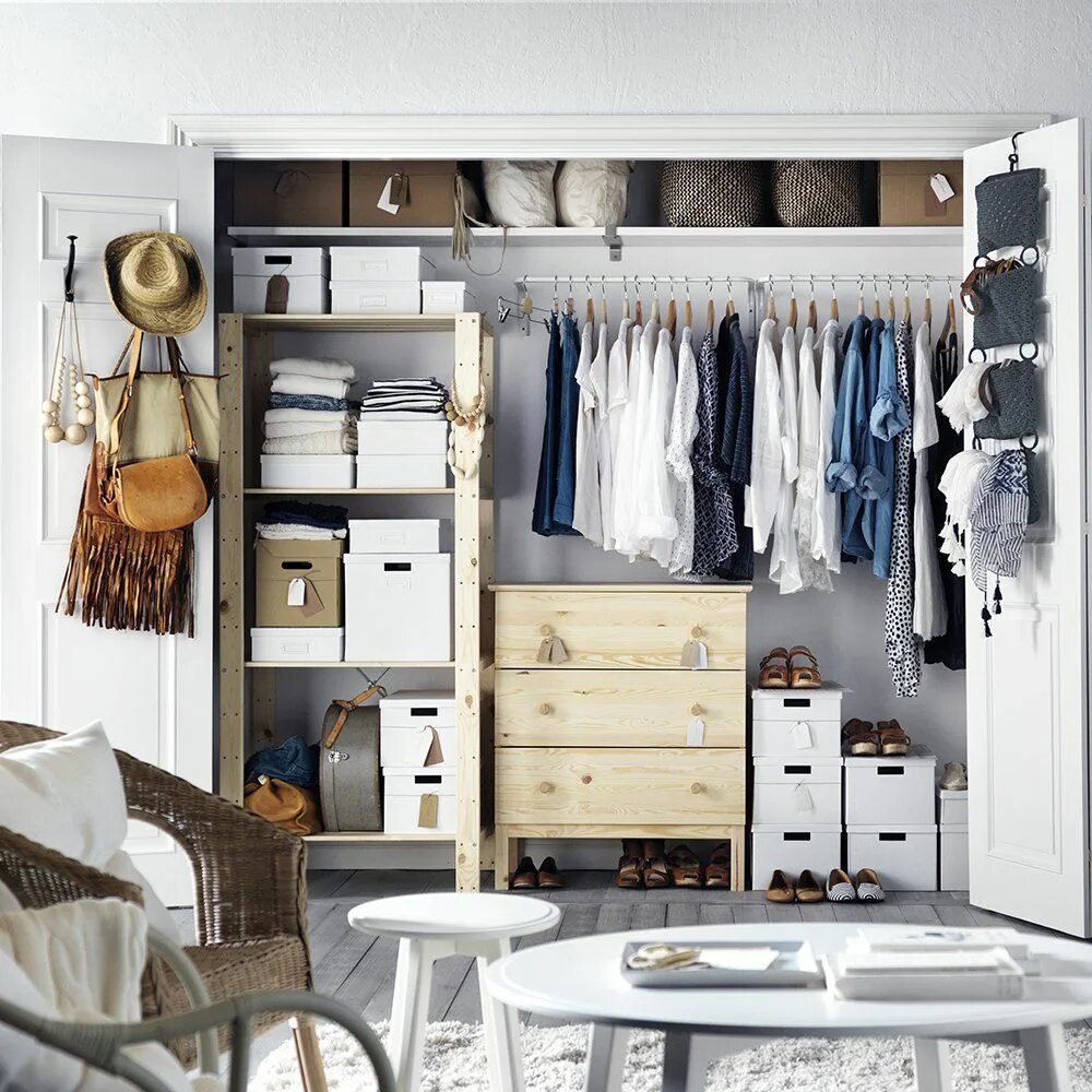 Наводим порядок в спальне. Хранение вещей в шкафу. Маленькая гардеробная комната икеа. Наводим порядок в спальне. Уборка по мари кондо.