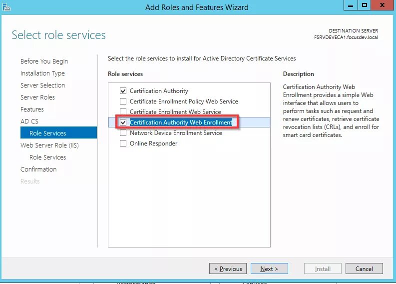 Install certs. Windows Certification Authority. Optional features 2012 r2. Windows 2012r2 сертификат Set Security Level dialog. Windows 2012r2 сертификат allow dialog.