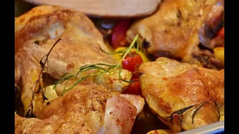 Картошка с окорочками в духовке фото