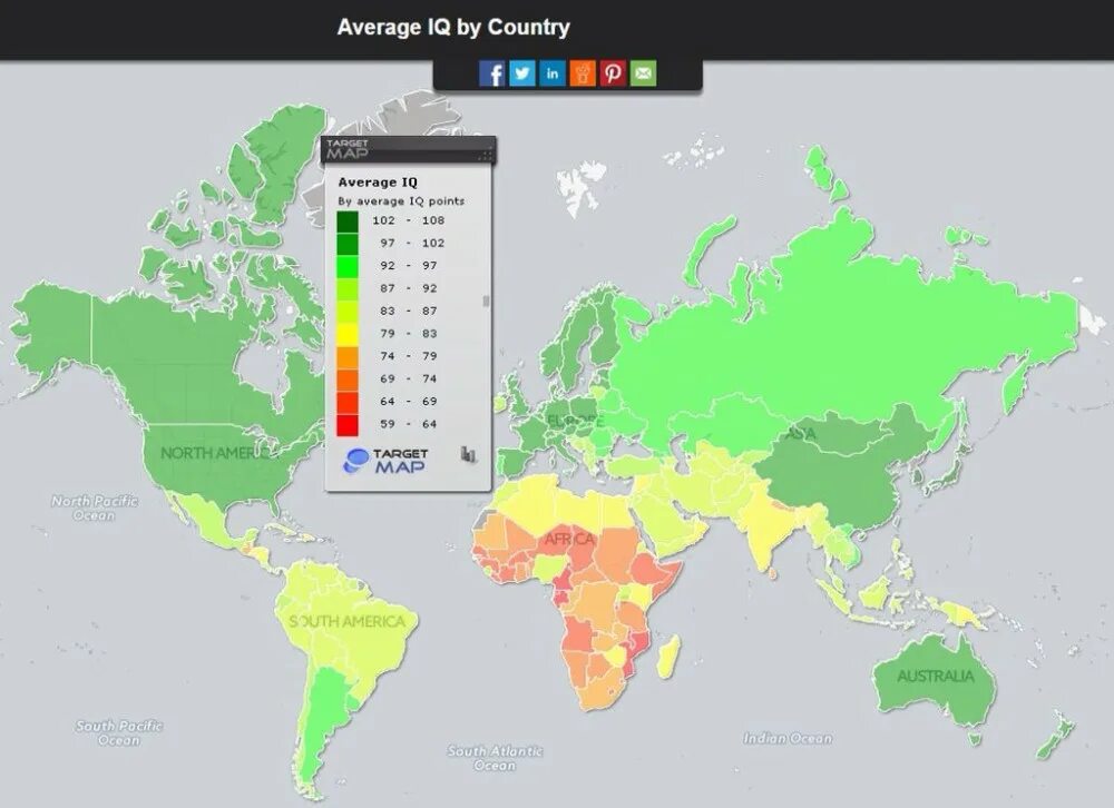 Карта уровня IQ. Уровень IQ В мире. Уровень IQ по странам. Карта IQ В мире.