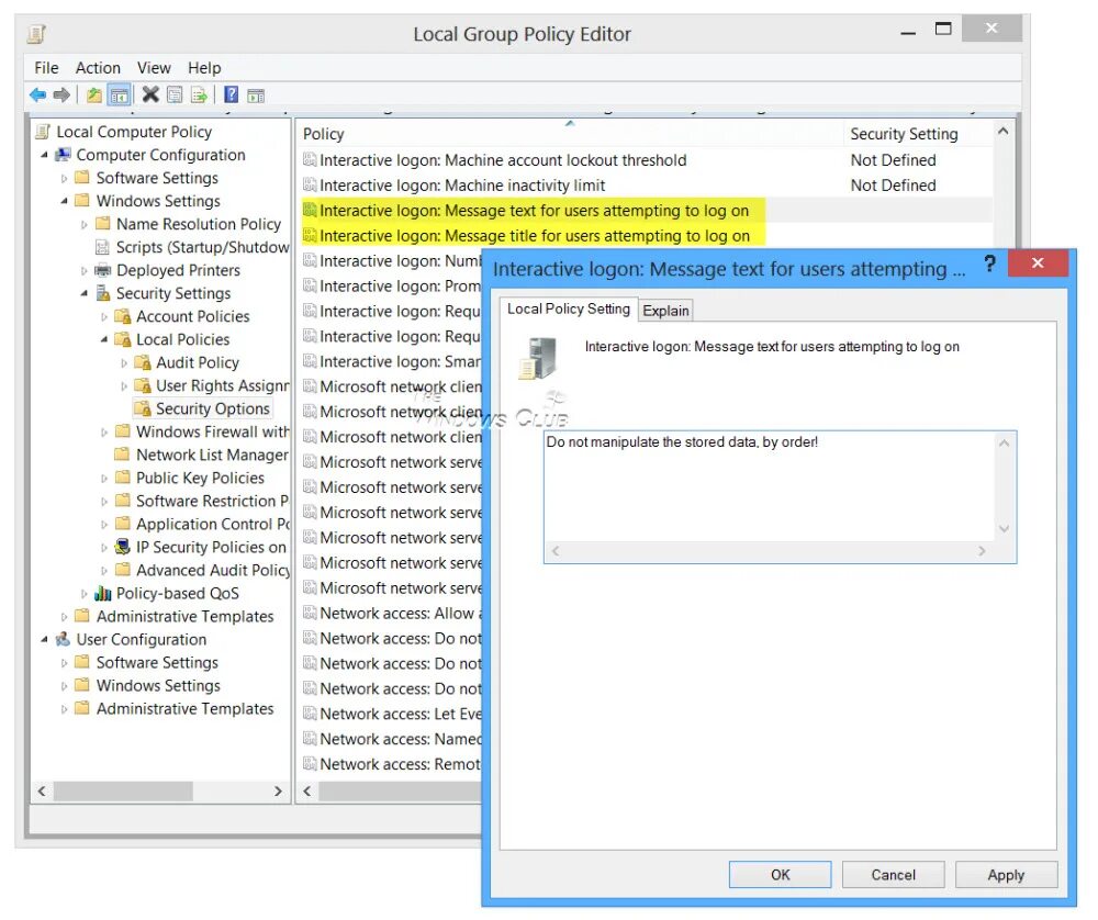 Login message. Key редактор реестра. Групповая политика интерактивный вход в систему. Security Policy settings Windows. Software restricted Policy Windows.