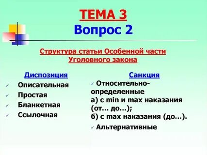 Анализ норм уголовного законодательства