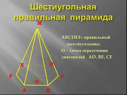 Сколько боковых граней у шестиугольной пирамиды
