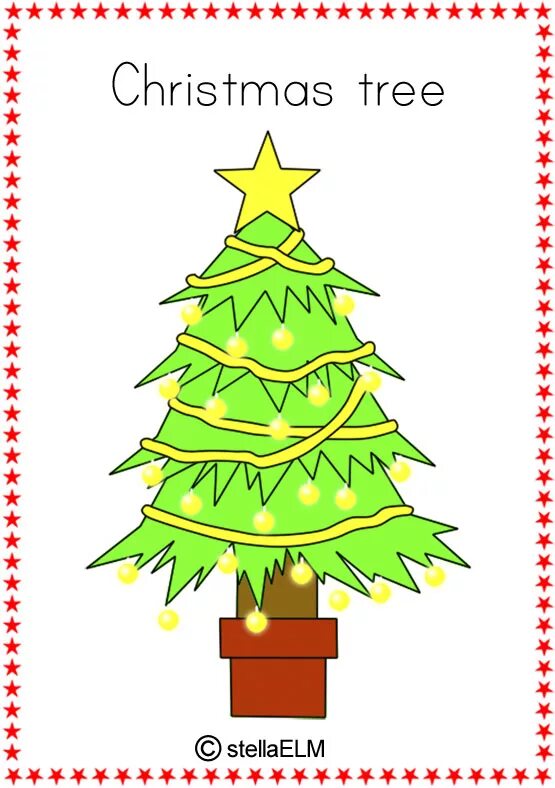 Christmas tree слово с картинкой для детей. Елка на английском языке. Новогодние flashcards. Карточки по английскому языку новогодняя елка. Елочка с глаголами по английскому.