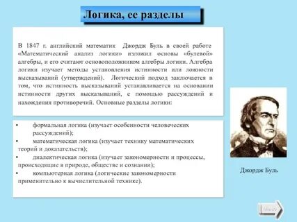 Разработал алгебру логики