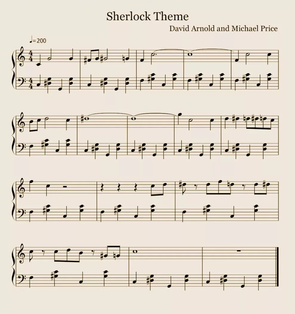 Мелодия из Шерлока Холмса Ноты для фортепиано. Тема из Шерлока Холмса Ноты.