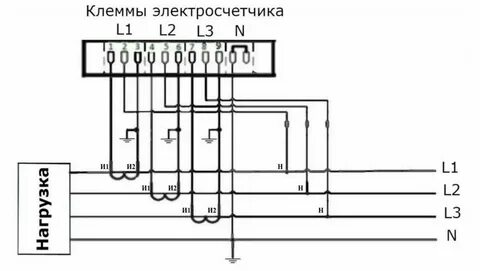 Схема подключения трехфазного тока