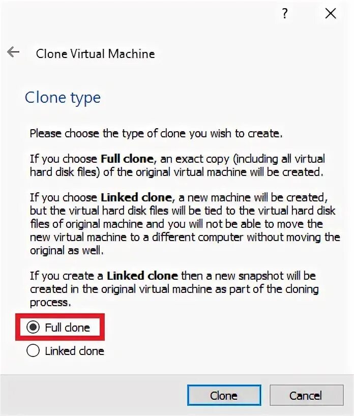 Linked clone. Linked clone