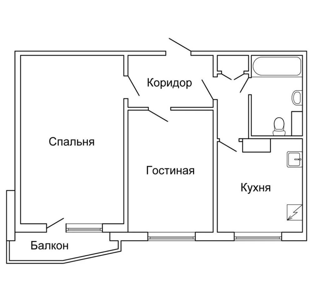 Однокомнатная квартира на карте. План двухкомнатной квартиры. Чертеж 2 комнатной квартиры. Планировка панельной двушки. Чертеж двухкомнатной квартиры.