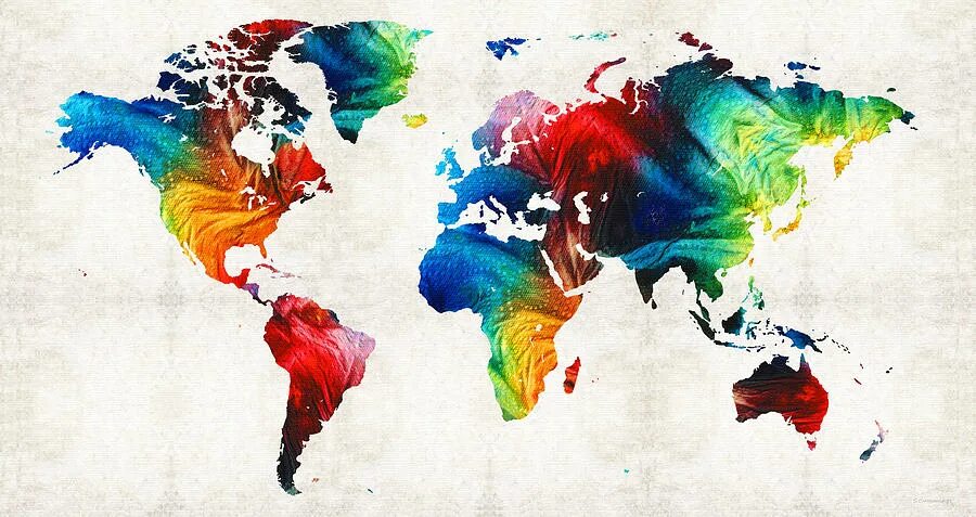 World is colours. Географическая карта арт. Материки арт цветные. World Map Art. Картинка colored World.