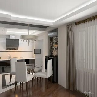 Газовая кухня объединение с комнатой