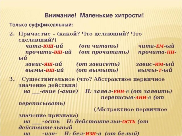 Слова с суффиксом вш причастие. Правописание суффиксов ущ Ющ ащ ящ в причастиях. Правописание суффиксов причастий ущ Ющ. Суффикс ущ Ющ в причастиях. Суффиксы ущ Ющ ащ ящ.