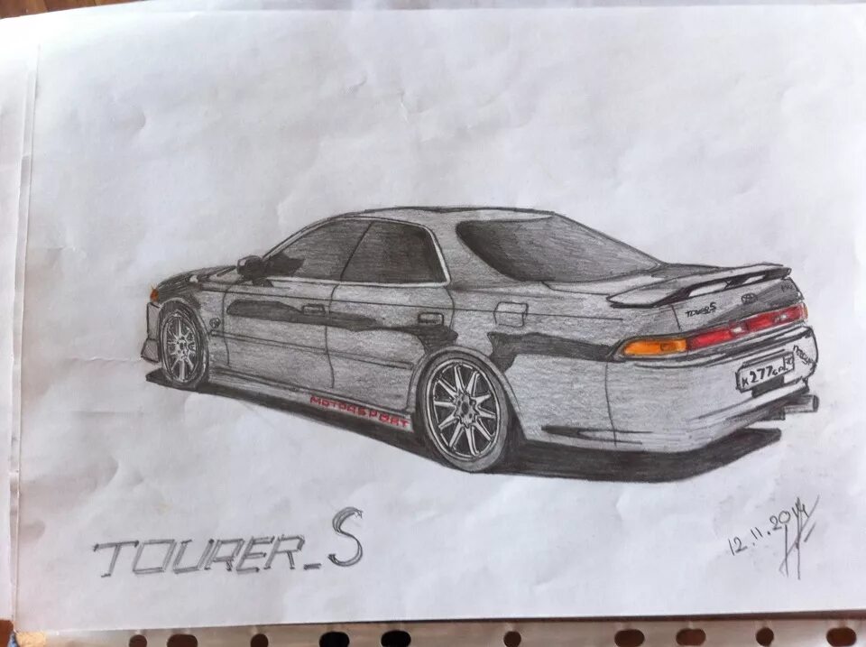 Рисунок карандашом - Toyota Mark II (110), 3 л, 2002 года другое DRIVE2