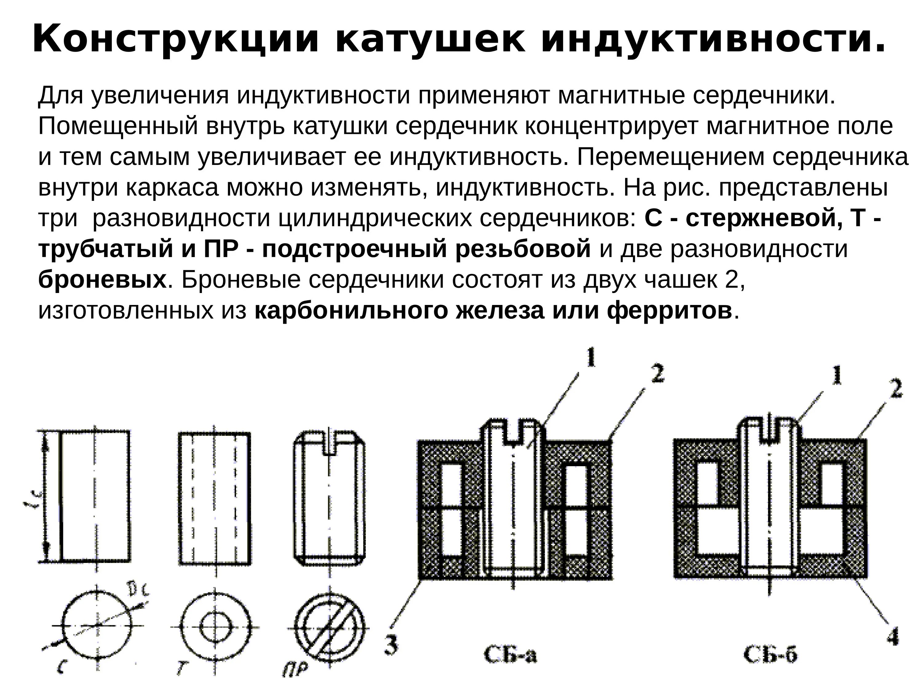 Процессы в катушке индуктивности. Детали каркаса катушки индуктивности. Устройство катушки индуктивности. Конструкции катушек индуктивности для входных фильтров. Назначение сердечника катушки индуктивности.