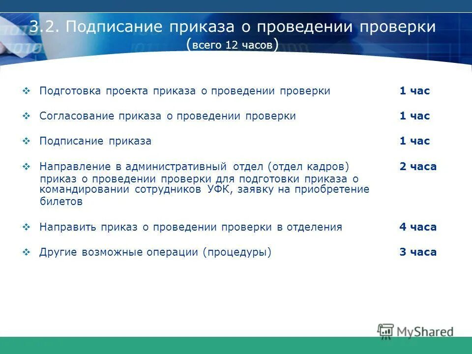 Процесс подготовки приказа. Анкета проведения обследования казначейства. Приказы подписывает тест.