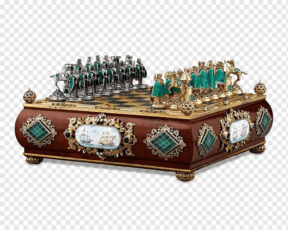He this chessboard in an antiques shop