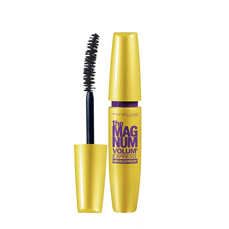 Черная тушь желтые. Тушь для ресниц мейбелин. Тушь Maybelline Mascara. Тушь мейбелин Колосал желтая 100 Блэк. Мейбелин тушь для ресниц волюм экспресс.