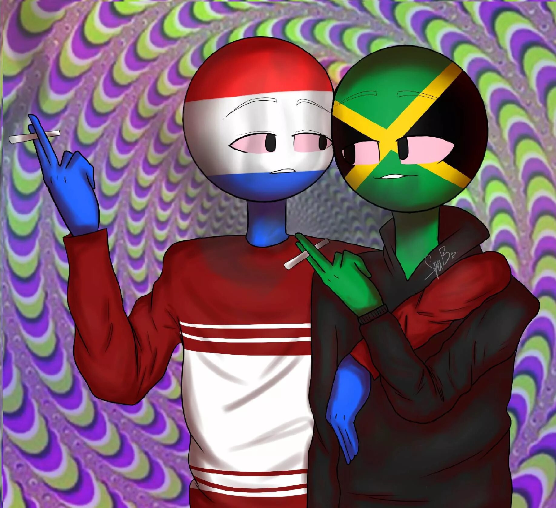 Countryhumans видео. Нидерланды и Ямайка Countryhumans шип. Контрихуманс Ямайка и Россия. Ямайка кантрихуманс шипы. Ямайка и Нидерланды Countryhumans 18.