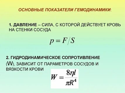 Формула гемодинамики