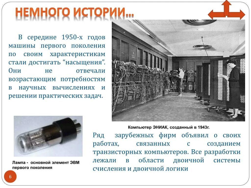 Электронная основа машин первого поколения. Элементной базой эвм первого поколения были электронные лампы. Эвм 1946. Электронная основа машин первого поколения. Первое поколение эвм мэсм.
