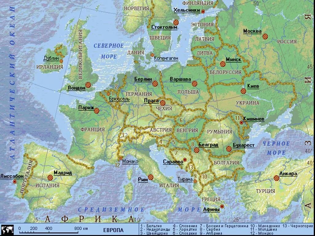 На какой территории располагается столица страны москва. Карта зарубежной Европы со столицами. Карта зарубежной Европы государства и столицы. Карта зарубежной Европы с границами государств. Карта Европы с географическими объектами.