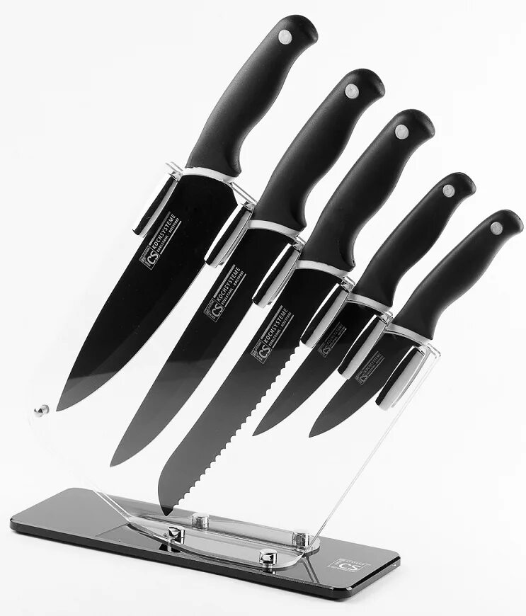 Ножи кухонные марки. Кухонные ножи Koch systeme. Набор CS-Kochsysteme Cera Black 2 ножа. Набор кухонных ножей CS-Kochsysteme из 6 предметов. Набор CS-Kochsysteme Marburg 5 ножей с овощечисткой.
