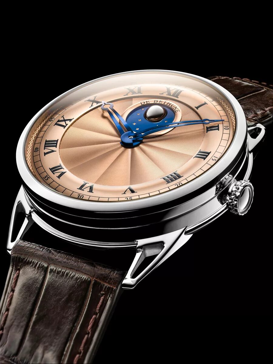 Часы демы. Часы Moon phase. Де Бетюн часы. Blancpain Lunar Moonphase. Часы с турбийоном de Bethune.