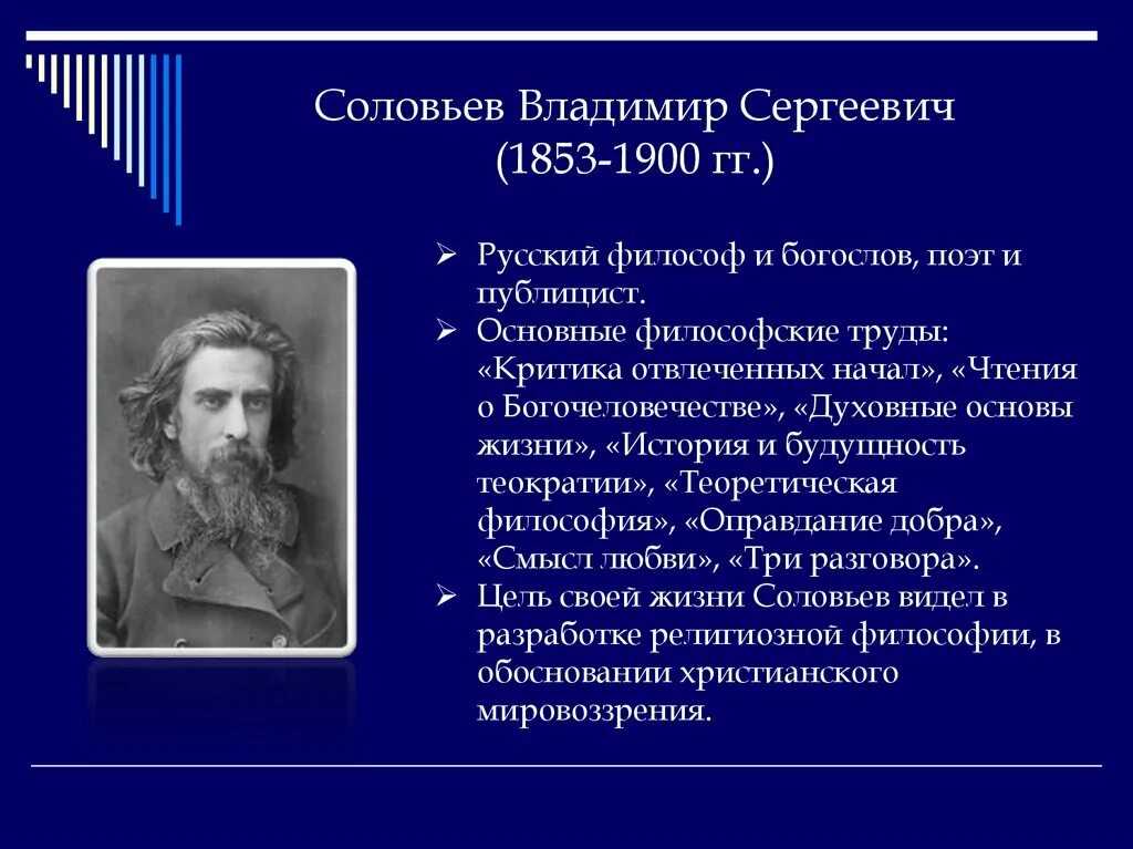 Вл Соловьев 1853-1900.