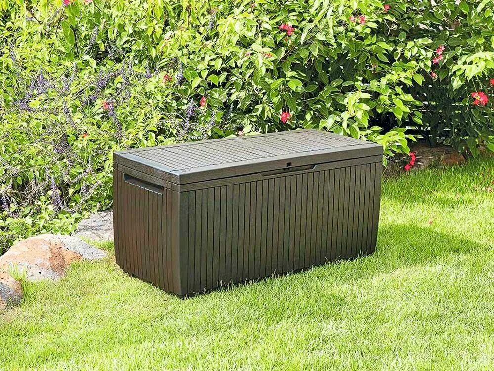 Садовый сундук Keter. Ящик (сундук) Keter Springwood. Сундук Камфи (Comfy Storage Box 270l) антрацит. Сундук Keter Камфи. Keter roc