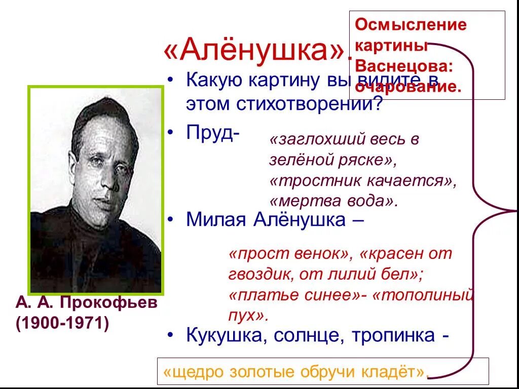 Кедрин аленушка стихотворение 5 класс. Д.Б.Кедрин , а.а. Прокофьев "Аленушка". Стихотворение д.б. Кедрина "алёнушка".. А А Прокофьев Аленушка пруд заглохший весь в зеленой ряске.