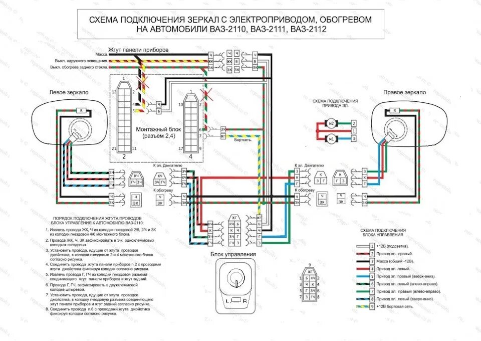 Схема подключения зеркал ВАЗ 2112. Схема подключения джойстика зеркал на ВАЗ 2110. Схема подключения джойстика управления зеркалами ВАЗ 2110. Схема подключения зеркал Приора se на ВАЗ 2110. Как подключить зеркала с поворотниками