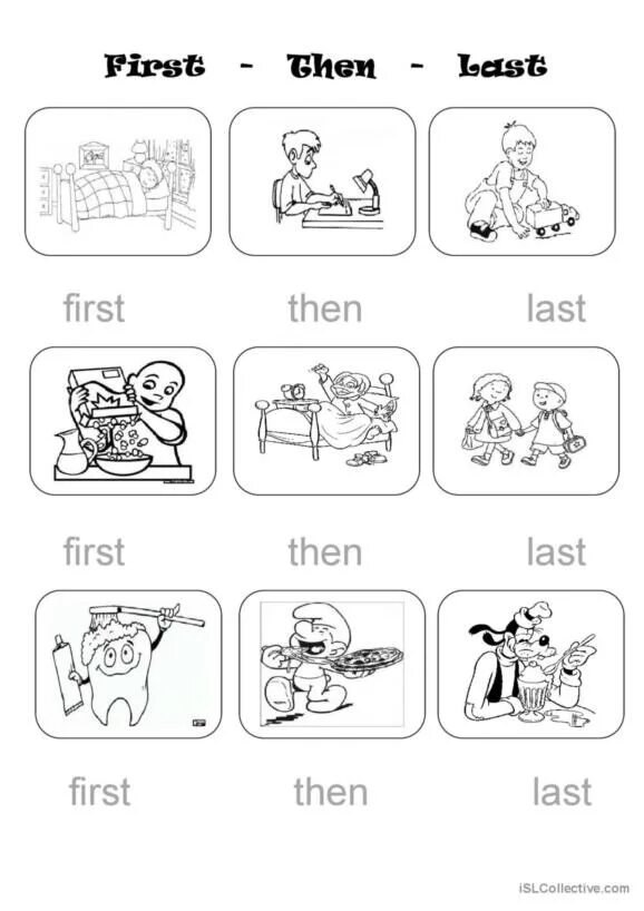 First then finally. First then next last. First, then Worksheets. First next then after that. First then next finally.