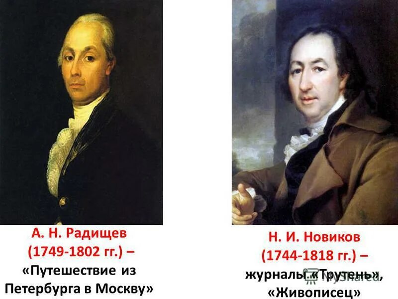 А н радищев идеи. А.Н. Радищева (1749-1802). А.Н. Радищев (1749-1802). Н.И.Новиков 1744-1818. Новиков и Радищев.