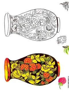 Шаблон для хохломской росписи