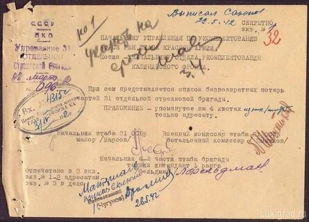 Донесения 1941 г