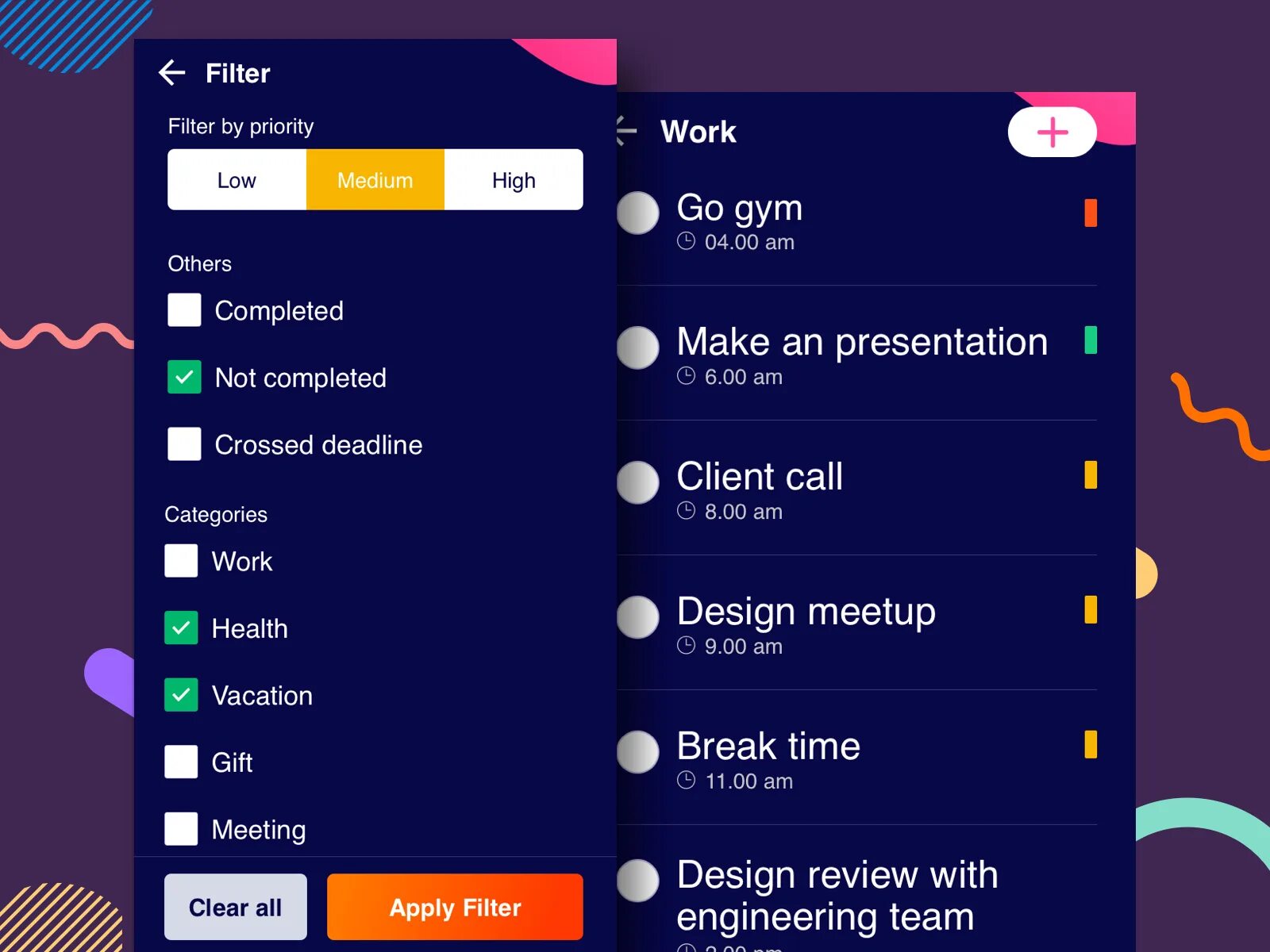 Main ui filter