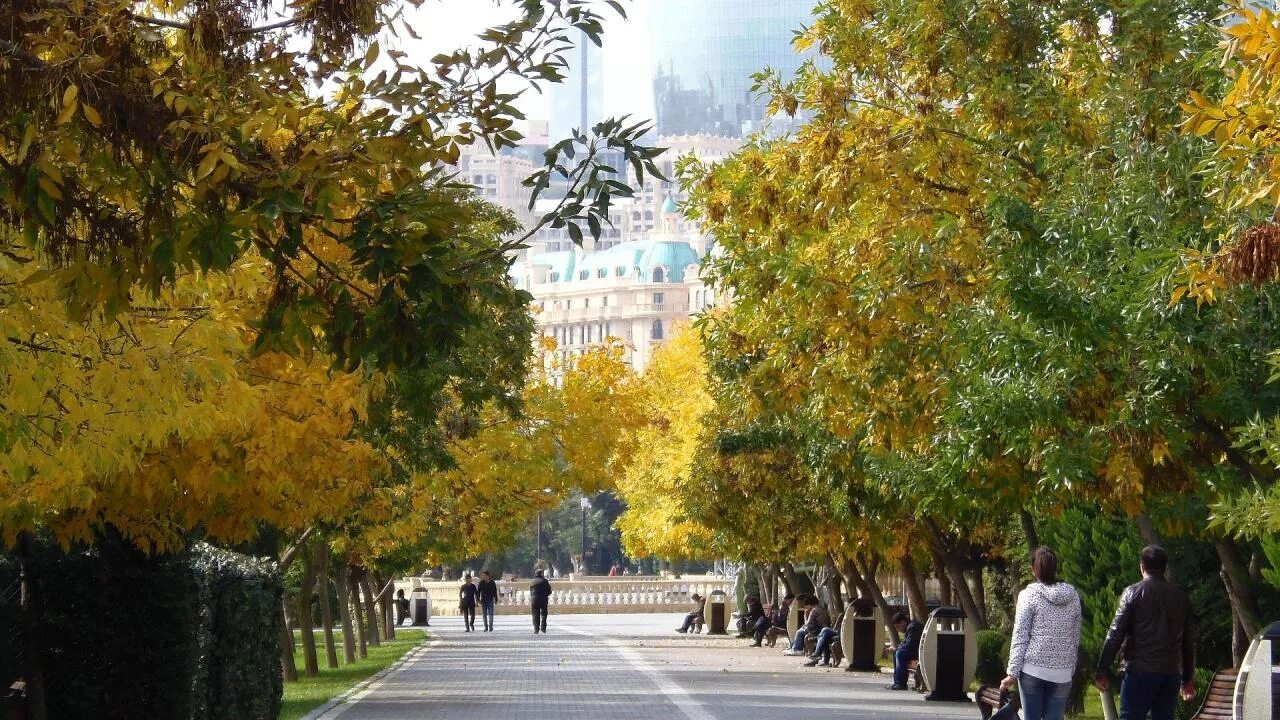 Погода в баку в сентябре. Осенний Баку. Осень в Баку. Баку бульвар осенью. Золотая осень в Баку.