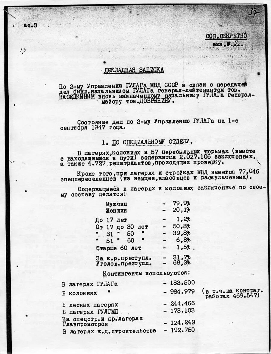 гулаг документы