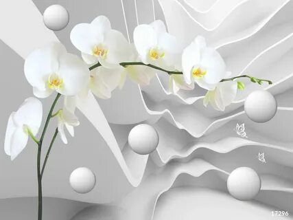 Обои белые с цветами