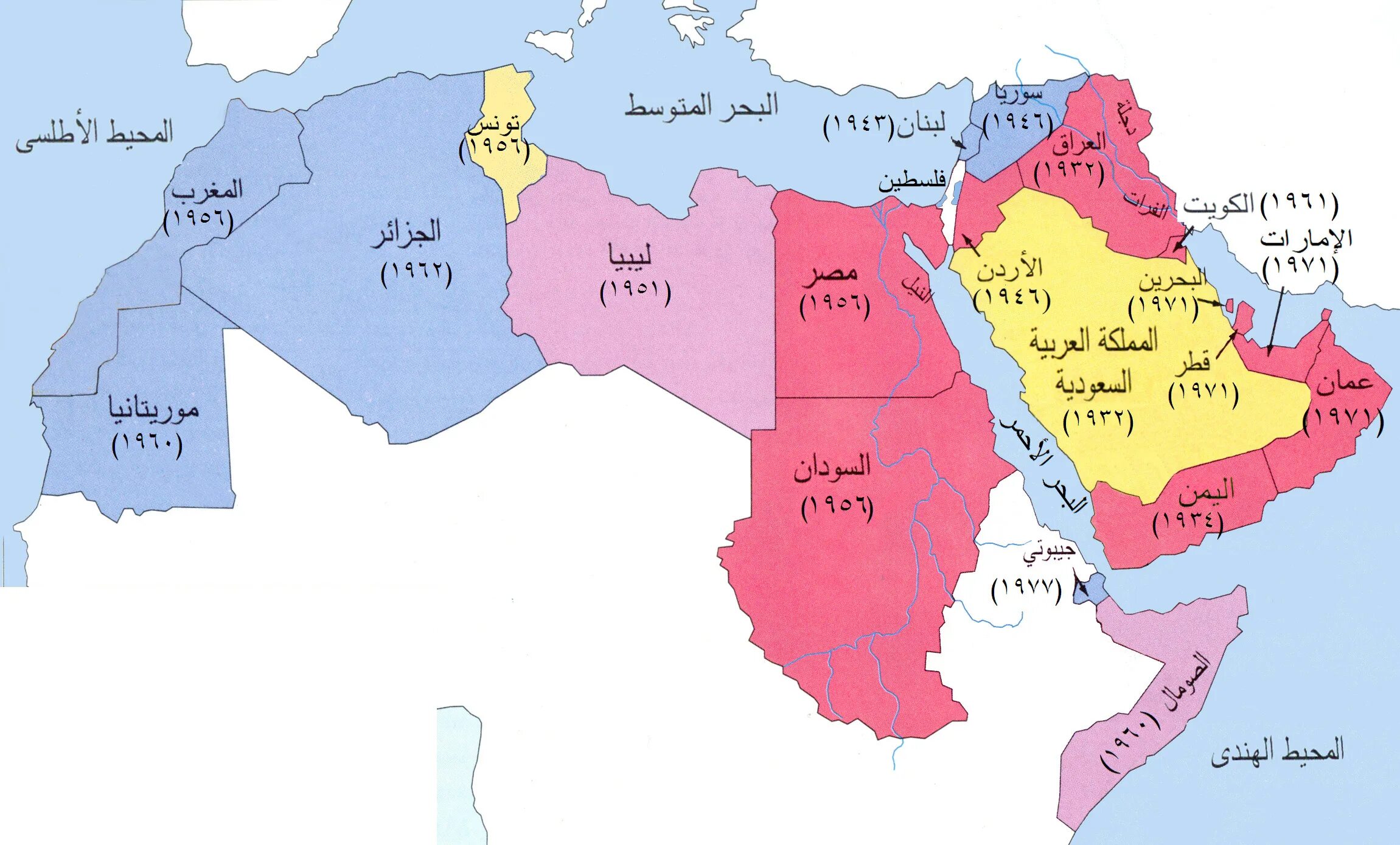 Арабские государства на карте