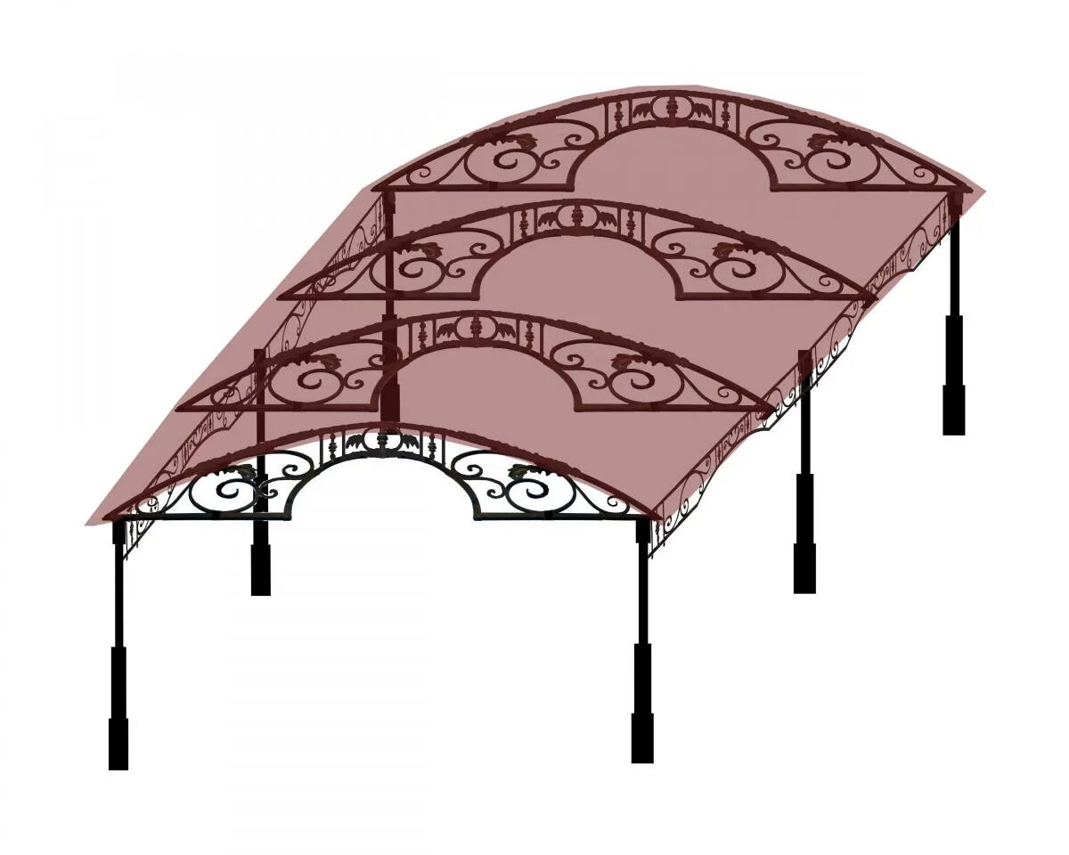 Навес из профильной трубы. Эскизы навесов. Кованый арочный навес. Навес вектор.