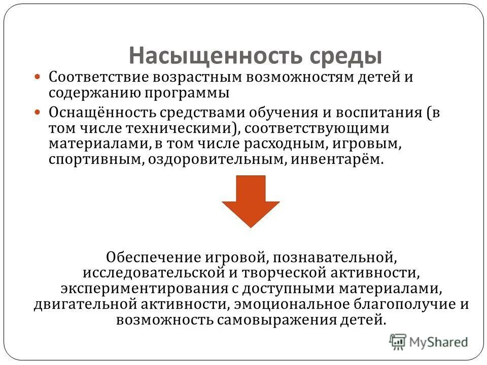 Требования возможности предметно пространственной. Соответствие возрастным возможностям детей и содержанию программы. Соответствие окружению. Соответствие возрастным возможностям детей и содержанию программы. Насыщенность среды.