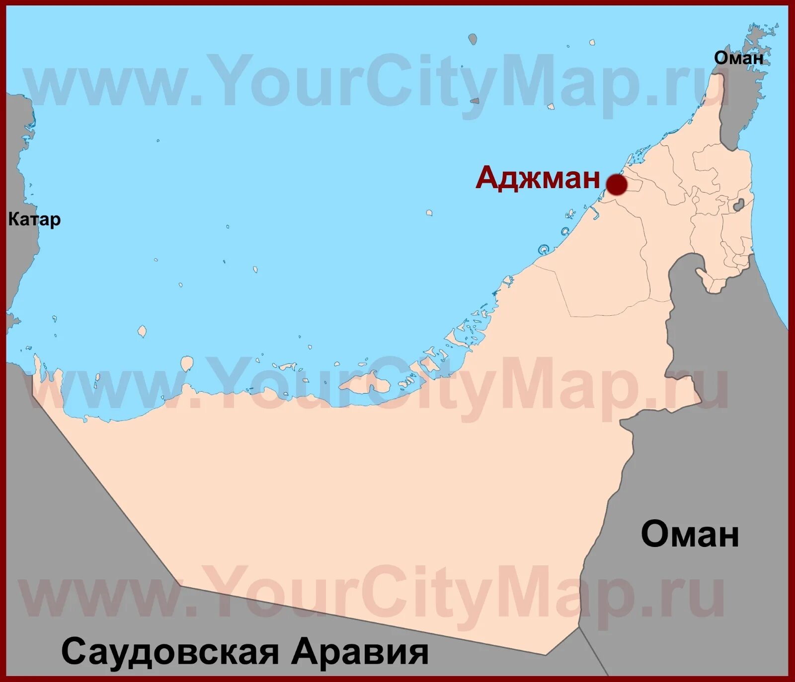 аджман на карте оаэ