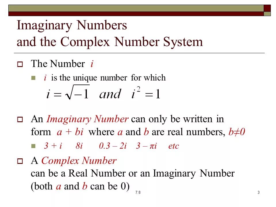 Imaginary number. Imaginary number