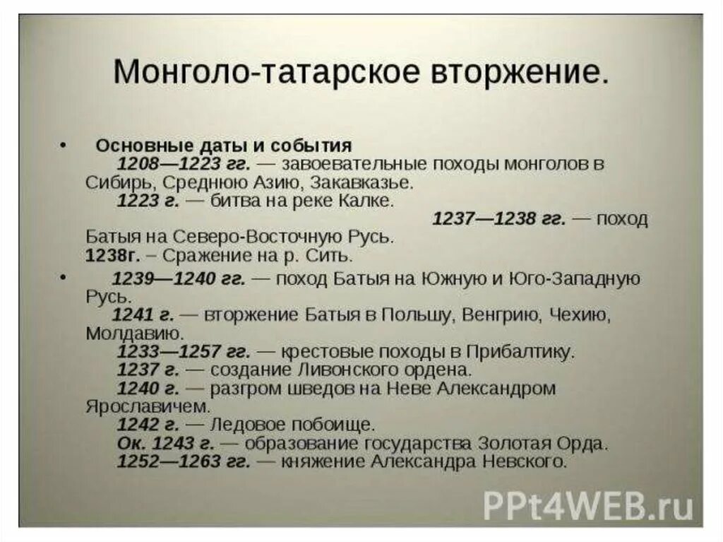 Монголо татары дата. Татаро-монгольское иго основные даты. Монгольское Нашествие основные даты. Основные события монголо-татарского нашествия. Важные даты монголо татарского Ига.