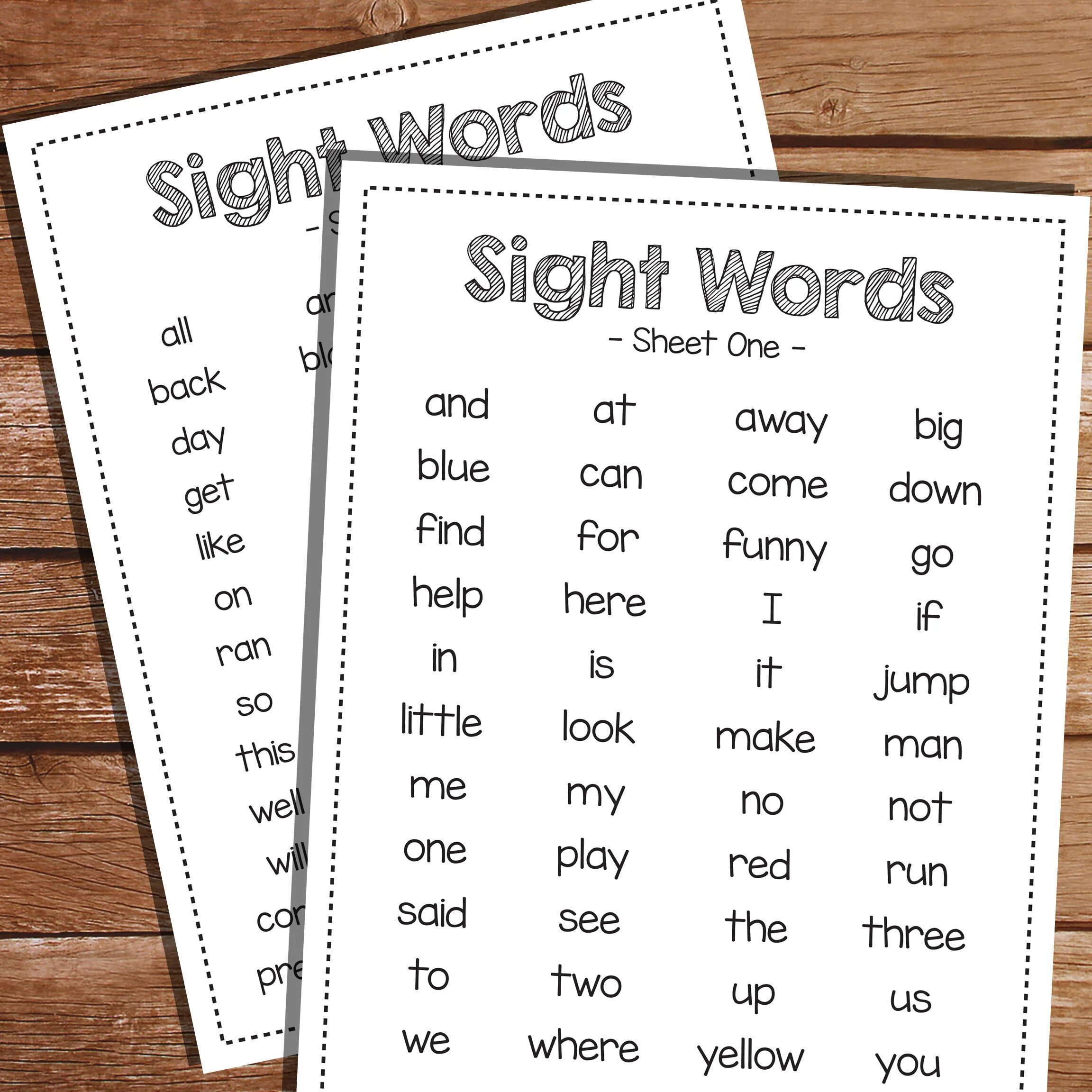 Sight words 1